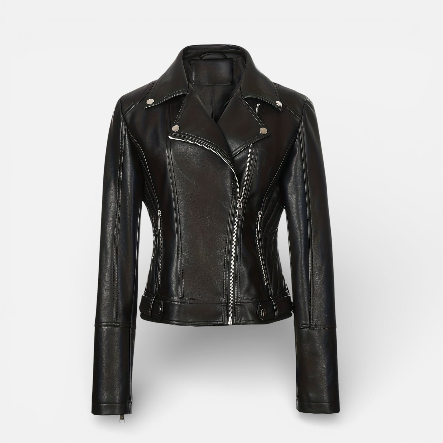 Old Albion | Women’s Faux Leather Zip Motorcycle Jacket
