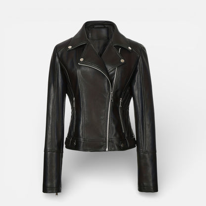 Old Albion | Women’s Faux Leather Zip Motorcycle Jacket
