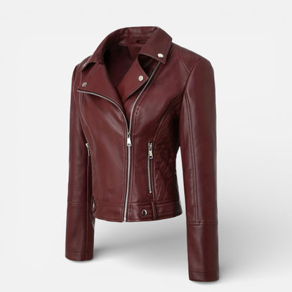 Old Albion | Women’s Faux Leather Zip Motorcycle Jacket