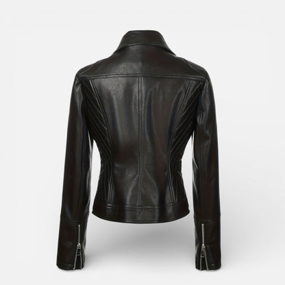 Old Albion | Women’s Faux Leather Zip Motorcycle Jacket