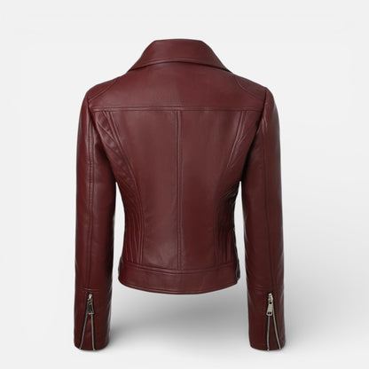 Old Albion | Women’s Faux Leather Zip Motorcycle Jacket