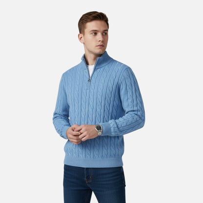 Old Albion | Men’s Edward Jacquard Half-Zip Sweater