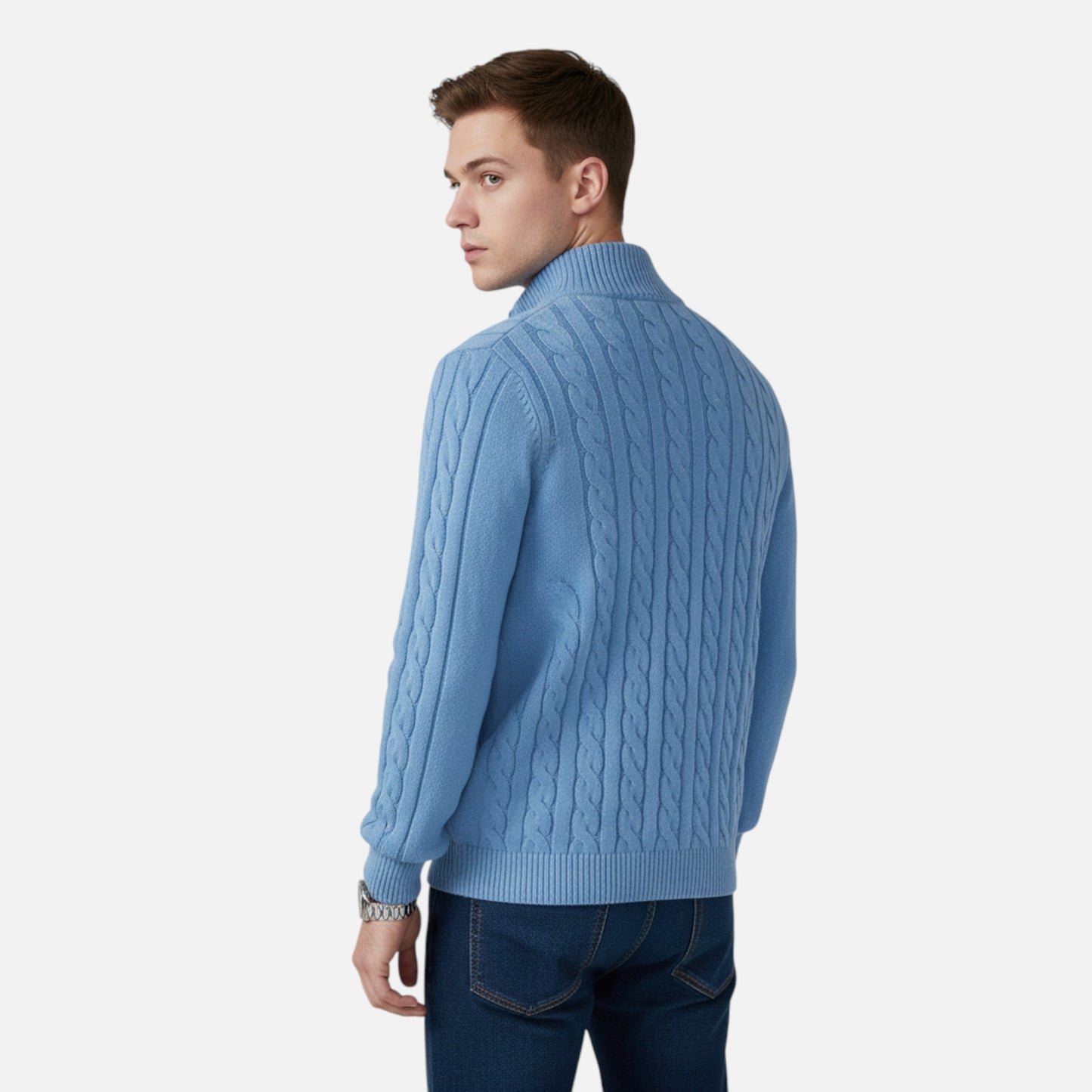 Old Albion | Men’s Edward Jacquard Half-Zip Sweater