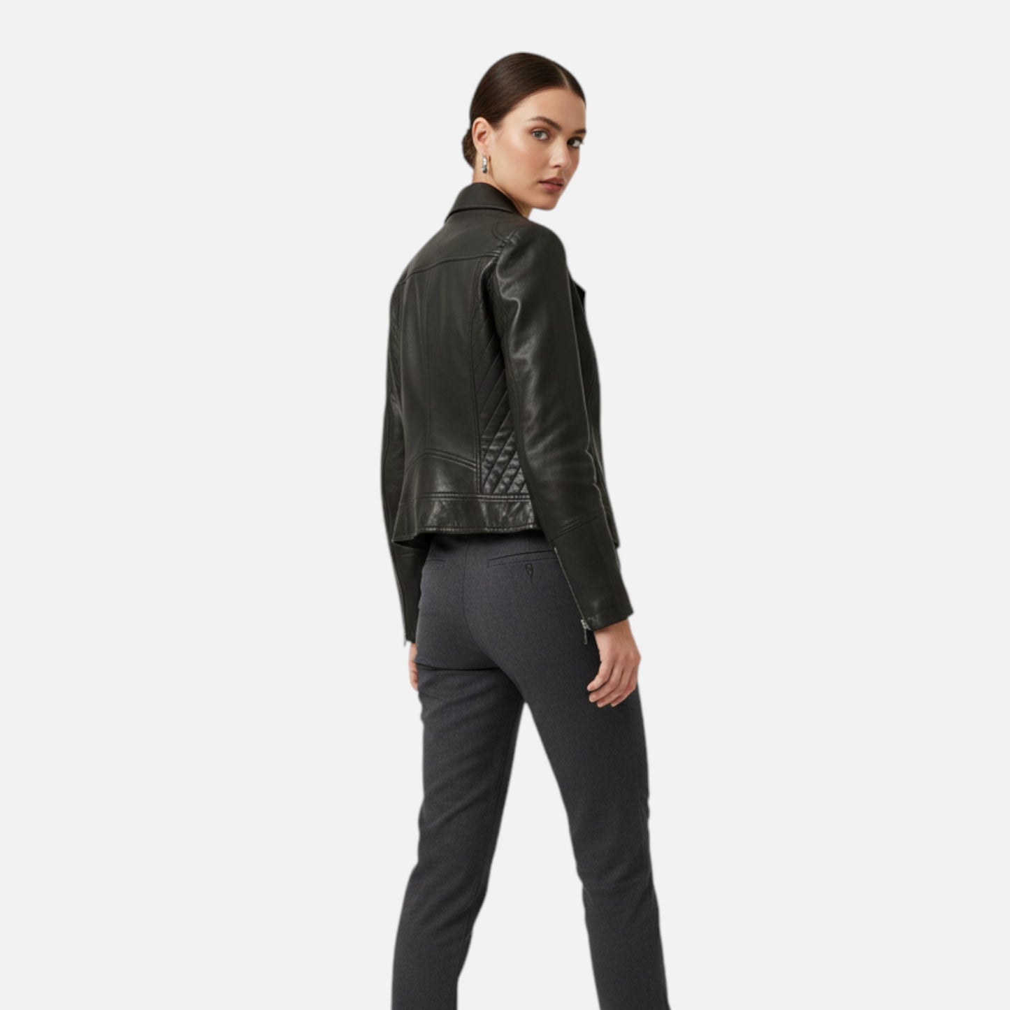 Old Albion | Women’s Faux Leather Zip Motorcycle Jacket