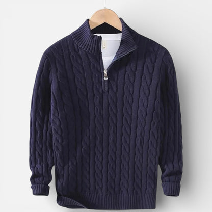 Old Albion | Men’s Edward Jacquard Half-Zip Sweater