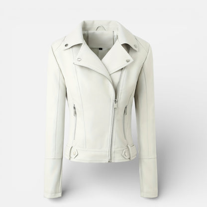 Old Albion | Women’s Faux Leather Zip Motorcycle Jacket