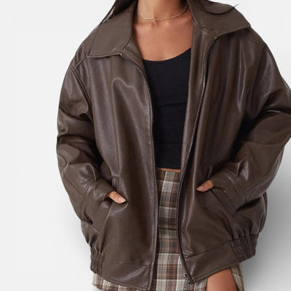 Old Albion | Women’s Classic Oversized Leather Jacket