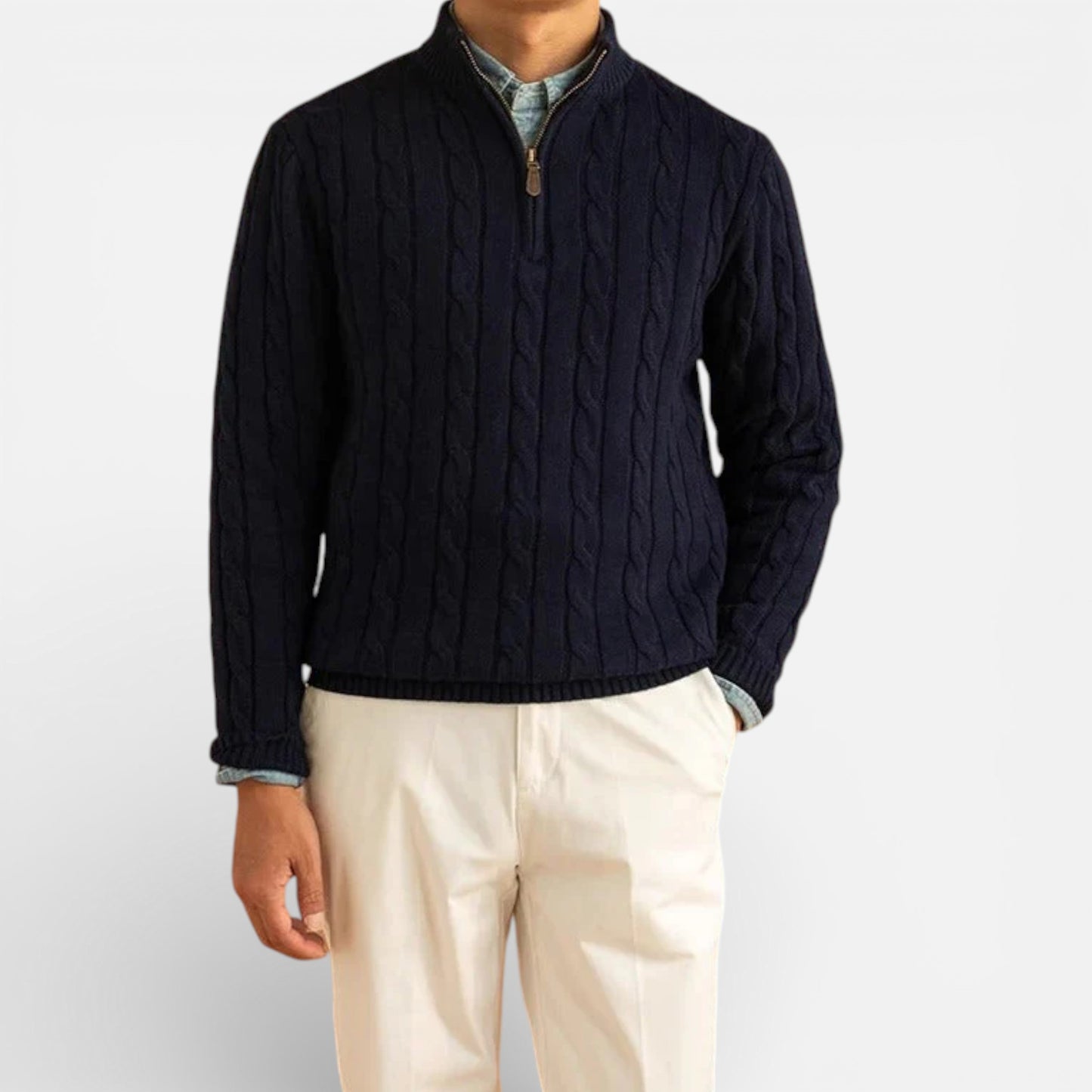 Old Albion | Men’s Edward Jacquard Half-Zip Sweater